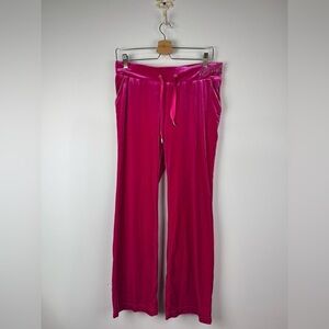 PINK Velour Lounge Pants With Rhinestone Detail, Magenta, Size XXL, fits like L